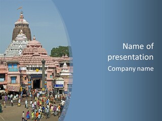 Crowds Thronging The Market Square In Front Of Jagannath Hindu Temple. Puri, Orissa, India. 12Th Century Ad PowerPoint Template