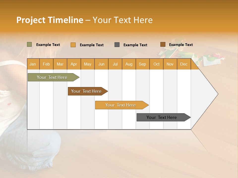 2-3 Years Old Girl Kneeling On The Floor And Solving Jigsaw Puzzle PowerPoint Template