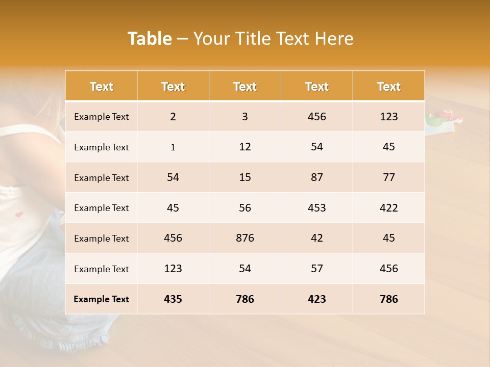 2-3 Years Old Girl Kneeling On The Floor And Solving Jigsaw Puzzle PowerPoint Template