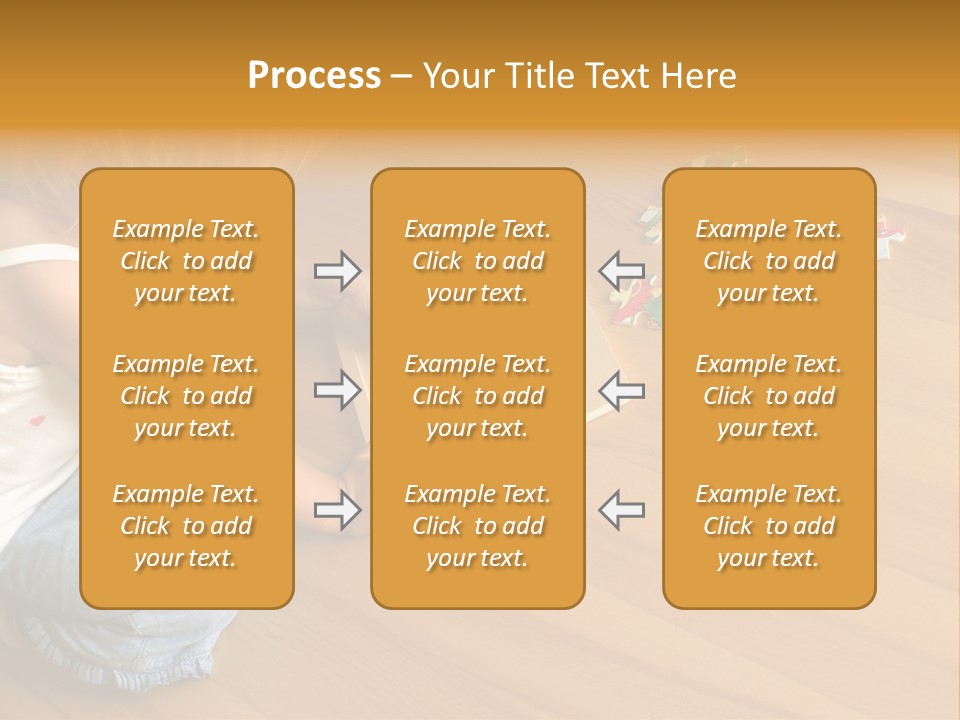 2-3 Years Old Girl Kneeling On The Floor And Solving Jigsaw Puzzle PowerPoint Template