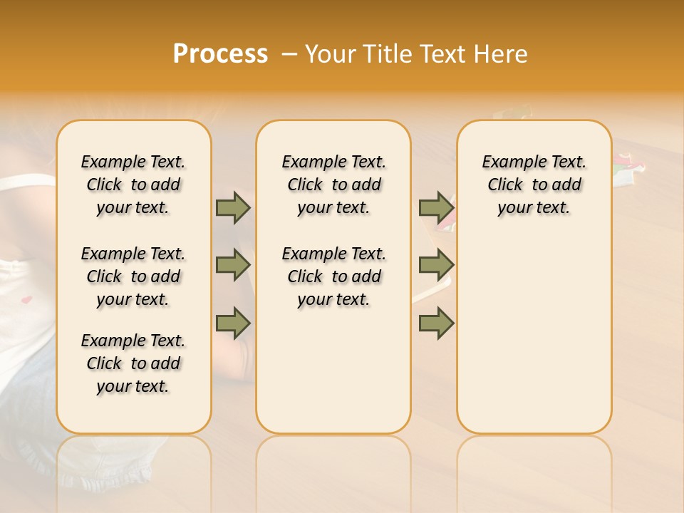 2-3 Years Old Girl Kneeling On The Floor And Solving Jigsaw Puzzle PowerPoint Template