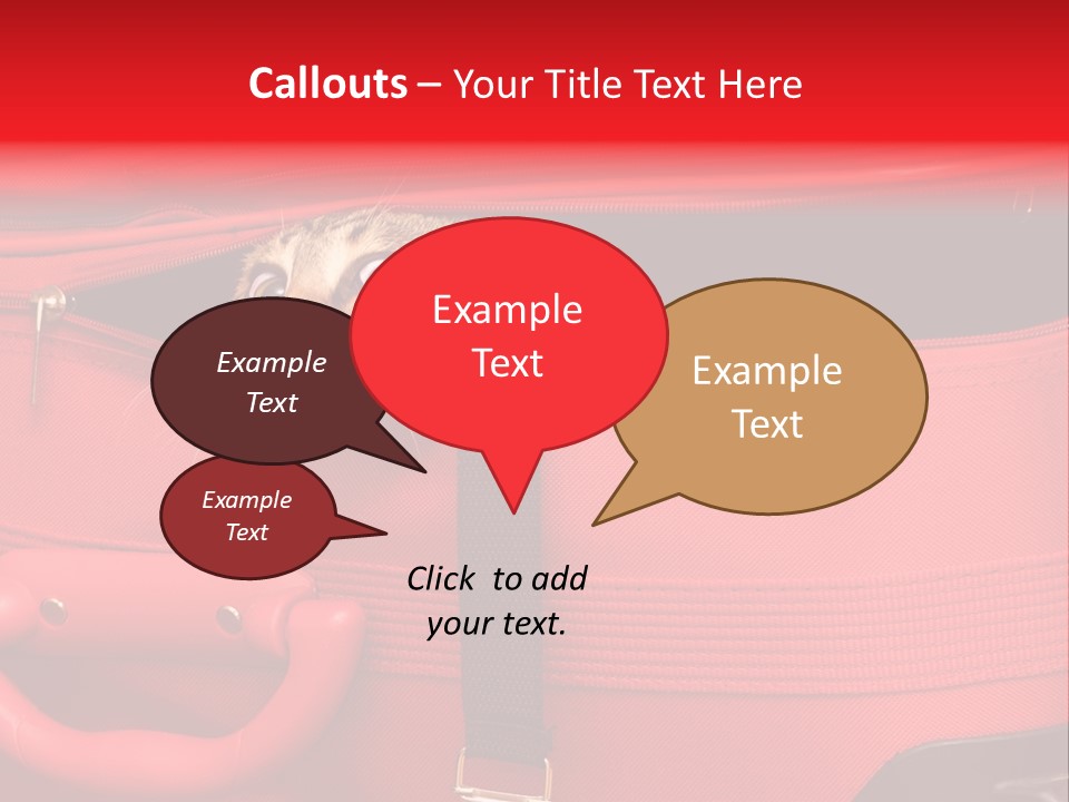 Cat In A Suitcase PowerPoint Template