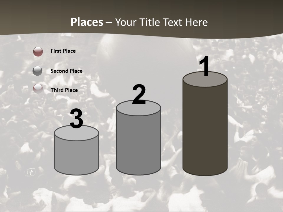 Vintage Photo Of A Crowd Tossing Large Ball Around PowerPoint Template