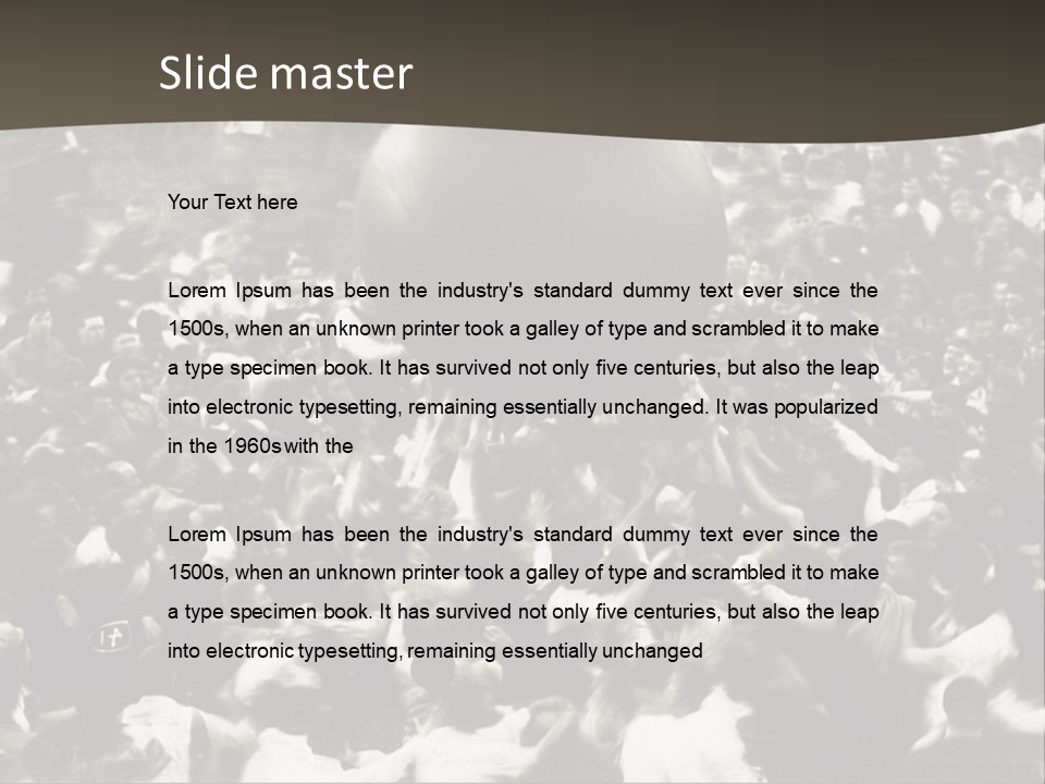 Vintage Photo Of A Crowd Tossing Large Ball Around PowerPoint Template