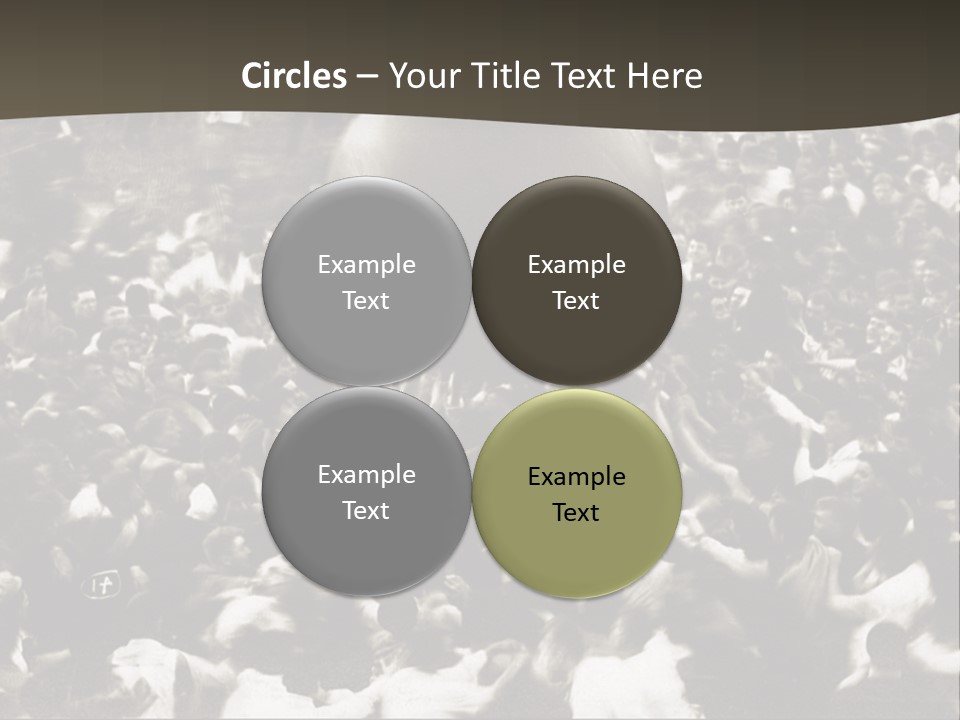 Vintage Photo Of A Crowd Tossing Large Ball Around PowerPoint Template