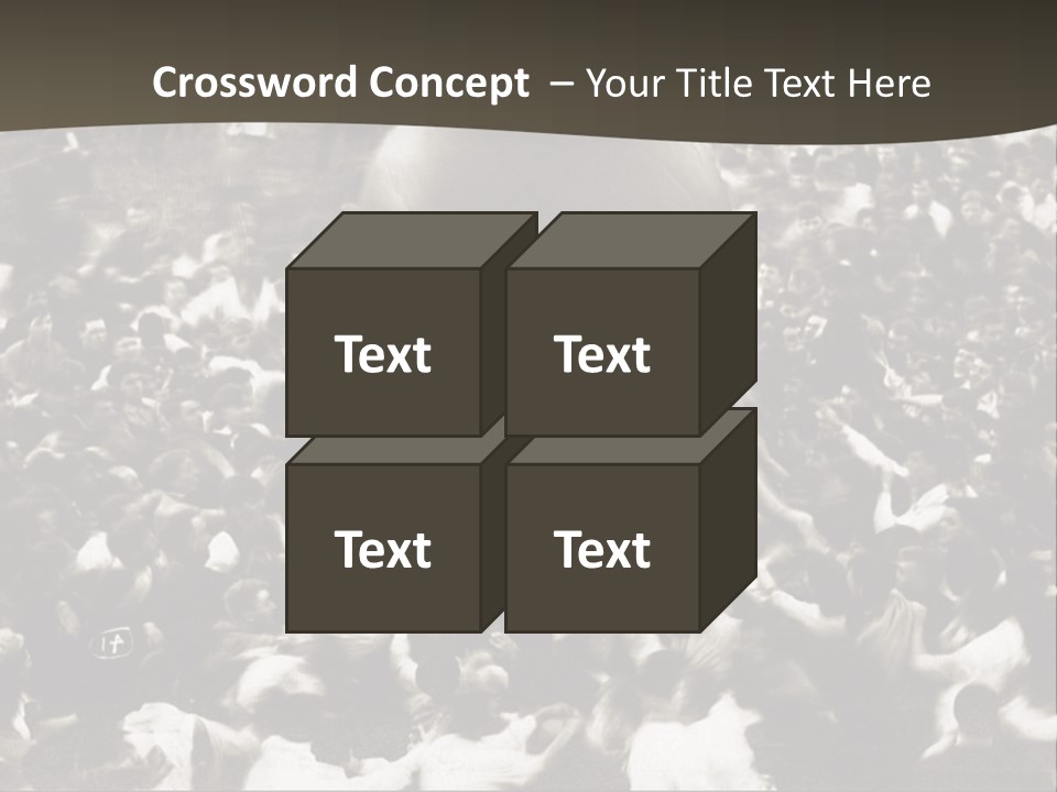Vintage Photo Of A Crowd Tossing Large Ball Around PowerPoint Template
