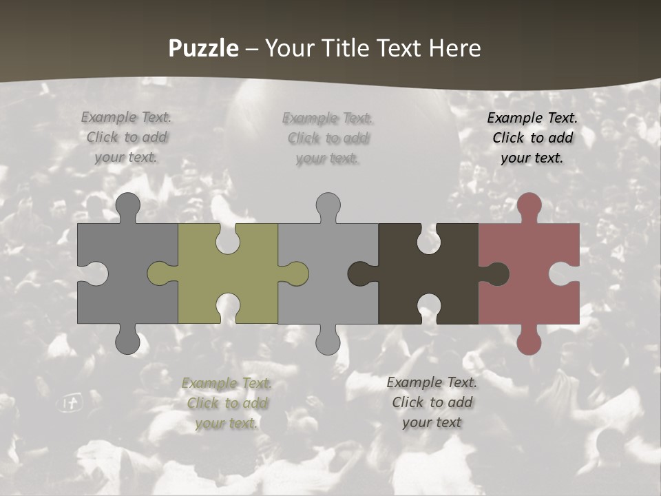 Vintage Photo Of A Crowd Tossing Large Ball Around PowerPoint Template