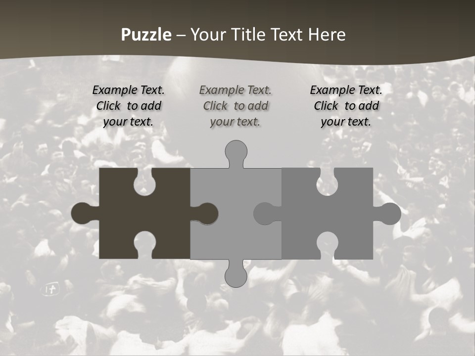 Vintage Photo Of A Crowd Tossing Large Ball Around PowerPoint Template