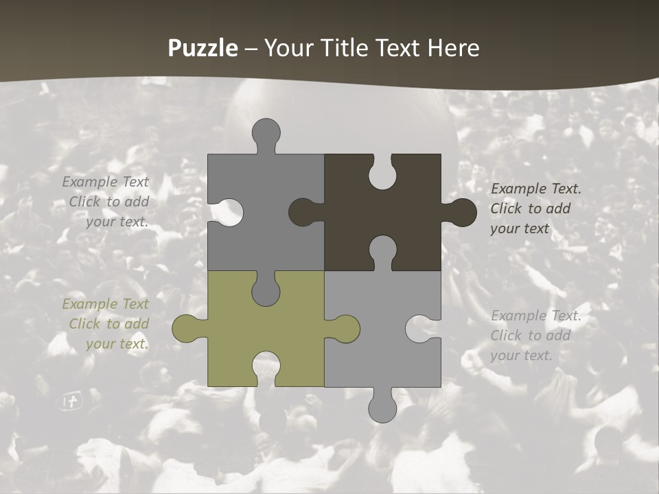 Vintage Photo Of A Crowd Tossing Large Ball Around PowerPoint Template