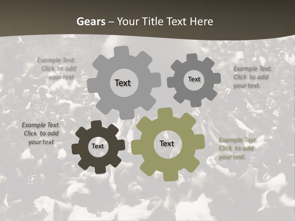 Vintage Photo Of A Crowd Tossing Large Ball Around PowerPoint Template