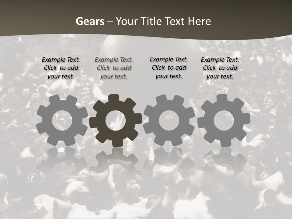 Vintage Photo Of A Crowd Tossing Large Ball Around PowerPoint Template