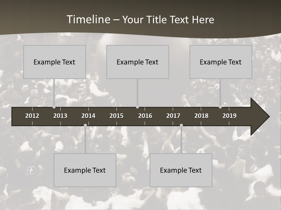 Vintage Photo Of A Crowd Tossing Large Ball Around PowerPoint Template