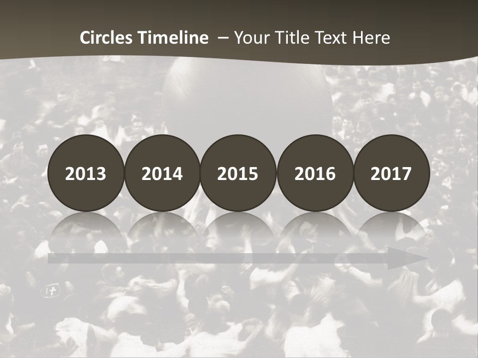 Vintage Photo Of A Crowd Tossing Large Ball Around PowerPoint Template