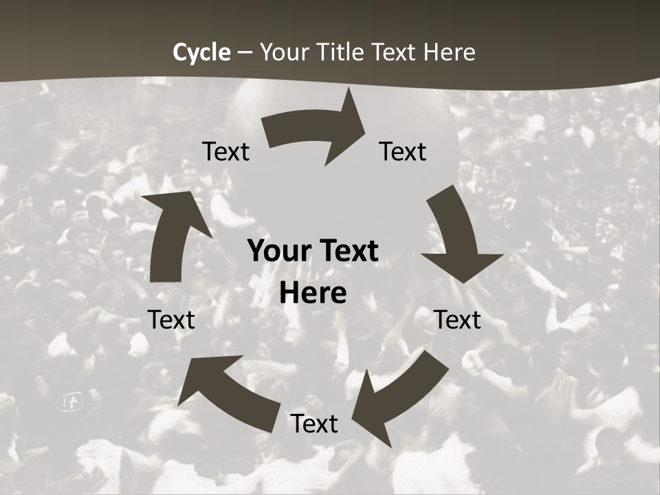 Vintage Photo Of A Crowd Tossing Large Ball Around PowerPoint Template
