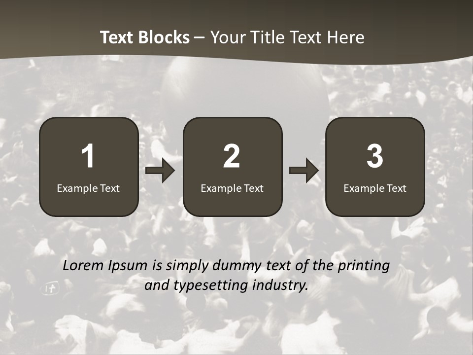 Vintage Photo Of A Crowd Tossing Large Ball Around PowerPoint Template