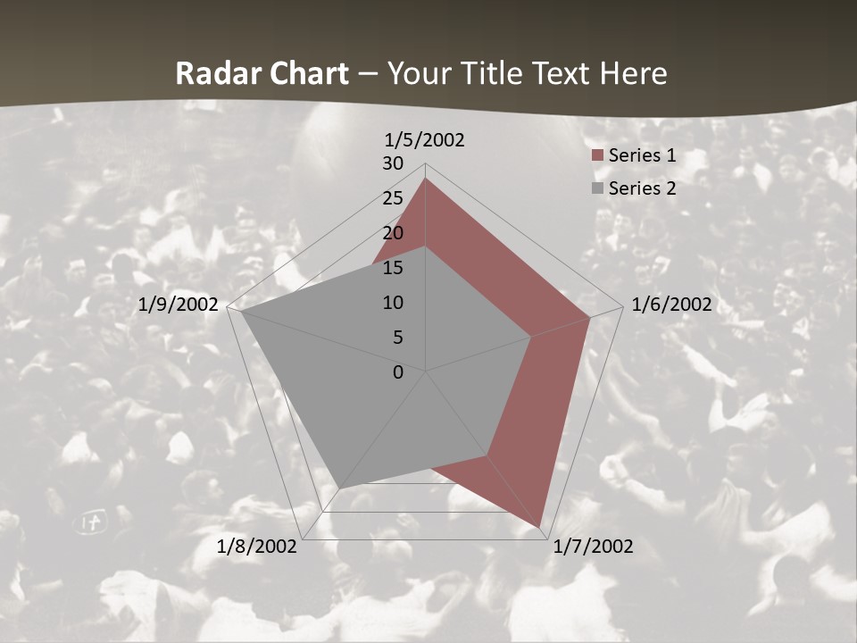 Vintage Photo Of A Crowd Tossing Large Ball Around PowerPoint Template