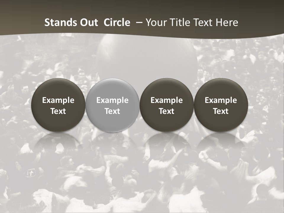 Vintage Photo Of A Crowd Tossing Large Ball Around PowerPoint Template