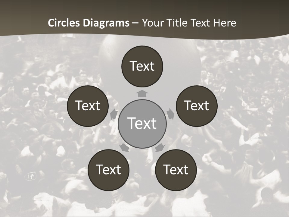 Vintage Photo Of A Crowd Tossing Large Ball Around PowerPoint Template