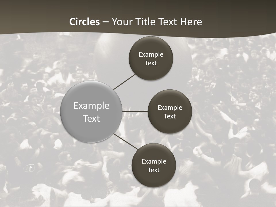 Vintage Photo Of A Crowd Tossing Large Ball Around PowerPoint Template