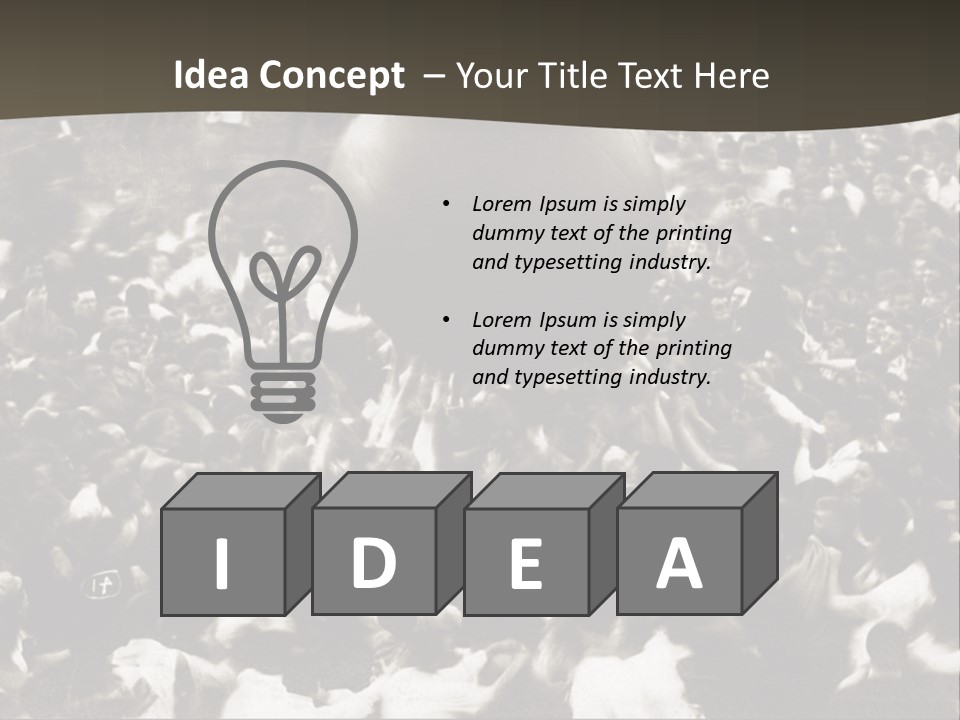 Vintage Photo Of A Crowd Tossing Large Ball Around PowerPoint Template