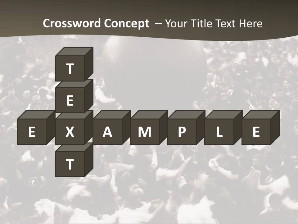 Vintage Photo Of A Crowd Tossing Large Ball Around PowerPoint Template