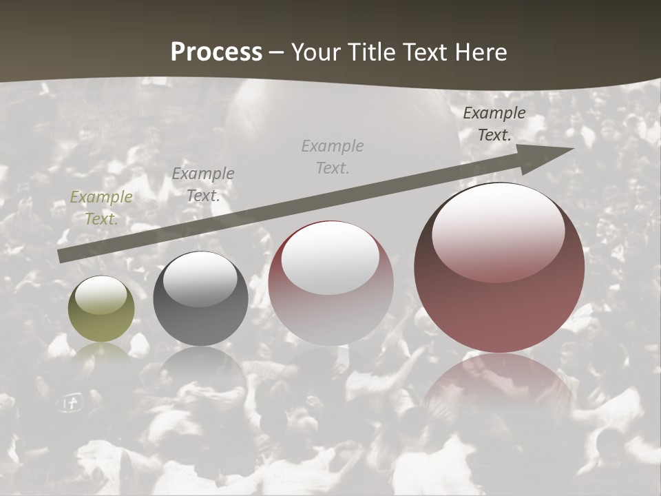 Vintage Photo Of A Crowd Tossing Large Ball Around PowerPoint Template