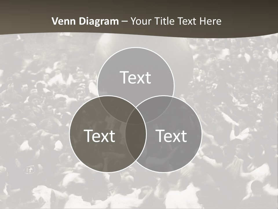 Vintage Photo Of A Crowd Tossing Large Ball Around PowerPoint Template