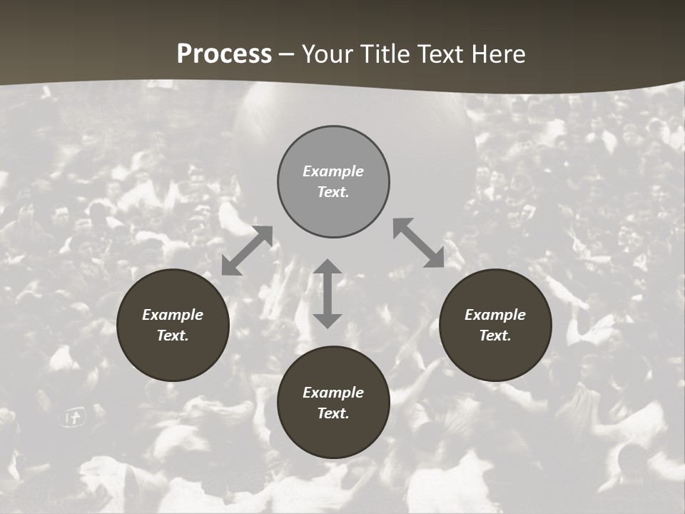 Vintage Photo Of A Crowd Tossing Large Ball Around PowerPoint Template
