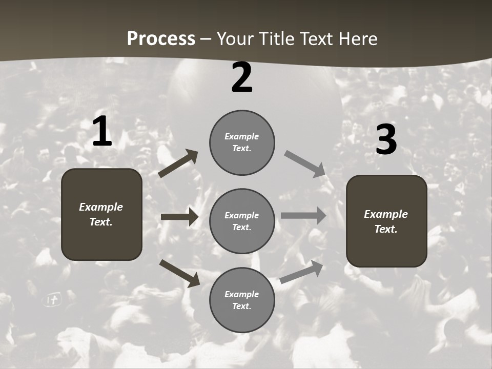 Vintage Photo Of A Crowd Tossing Large Ball Around PowerPoint Template