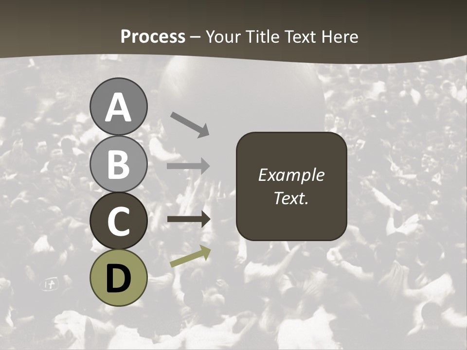 Vintage Photo Of A Crowd Tossing Large Ball Around PowerPoint Template
