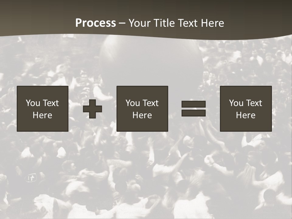 Vintage Photo Of A Crowd Tossing Large Ball Around PowerPoint Template
