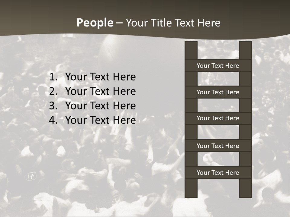 Vintage Photo Of A Crowd Tossing Large Ball Around PowerPoint Template