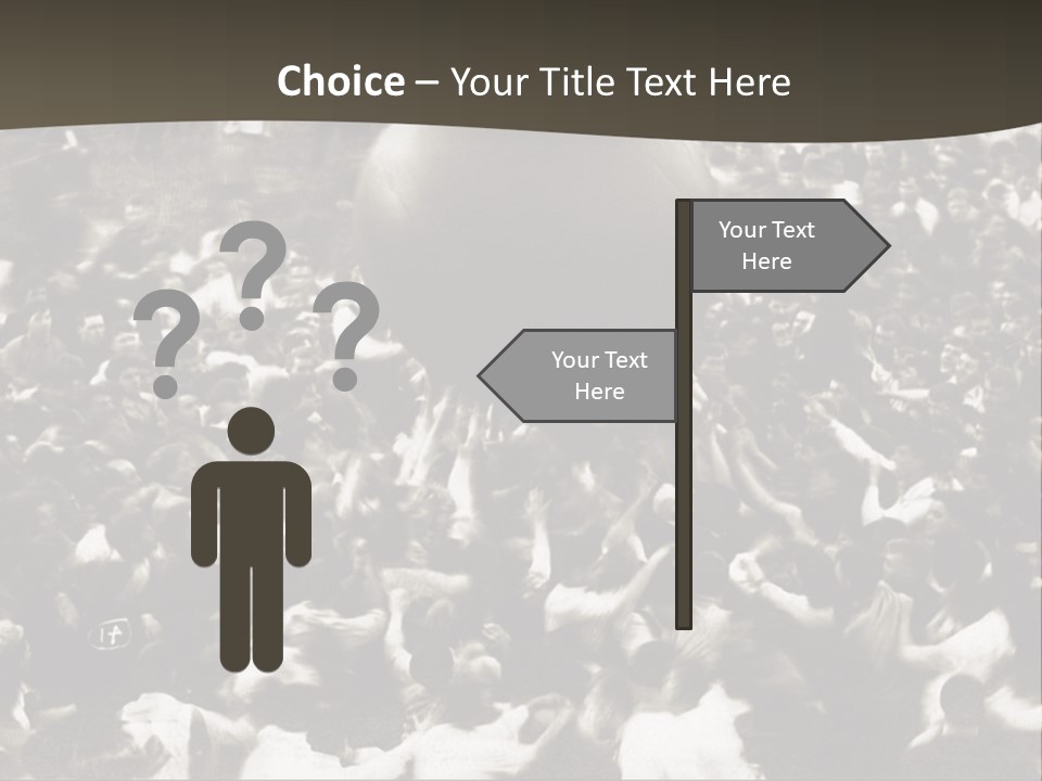Vintage Photo Of A Crowd Tossing Large Ball Around PowerPoint Template