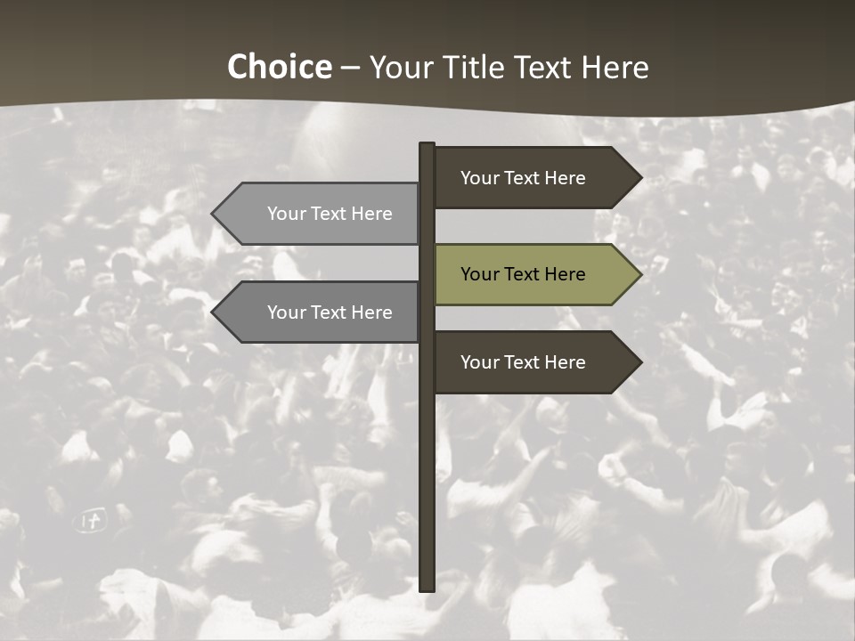 Vintage Photo Of A Crowd Tossing Large Ball Around PowerPoint Template