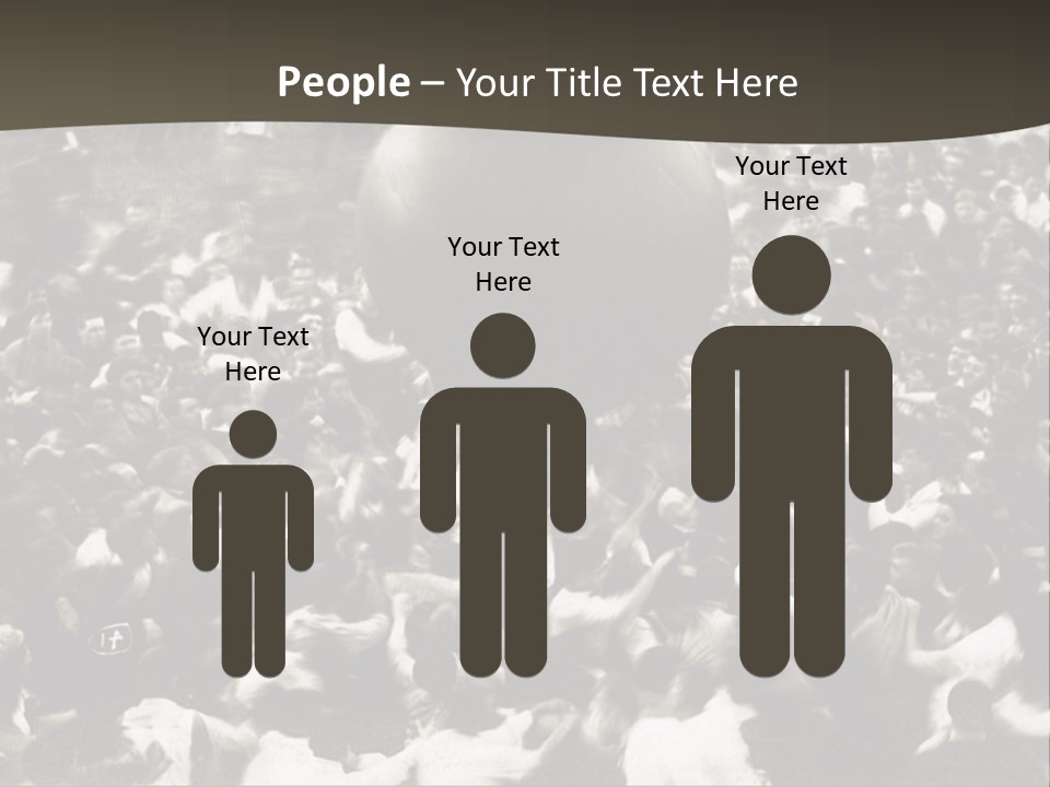 Vintage Photo Of A Crowd Tossing Large Ball Around PowerPoint Template