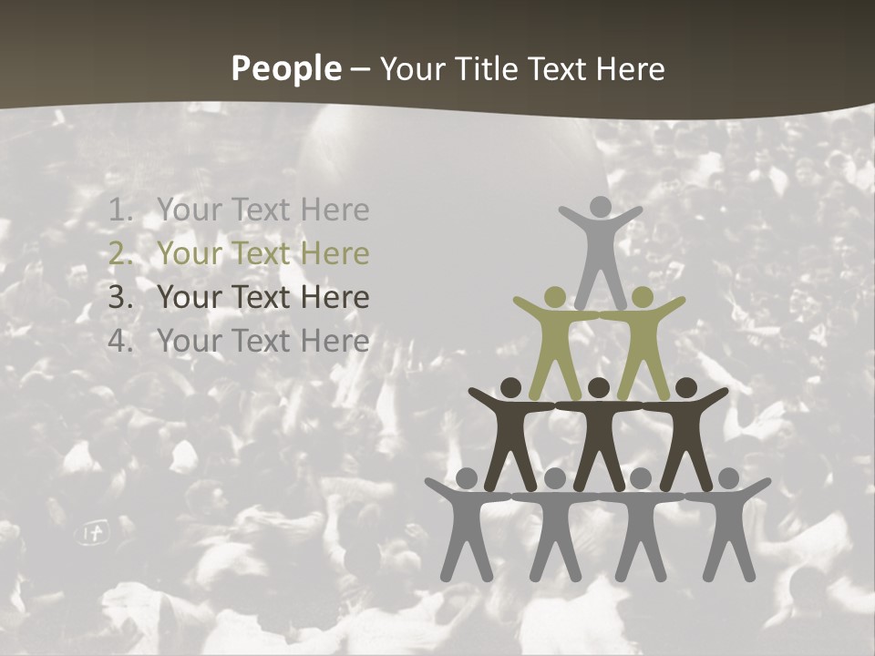 Vintage Photo Of A Crowd Tossing Large Ball Around PowerPoint Template