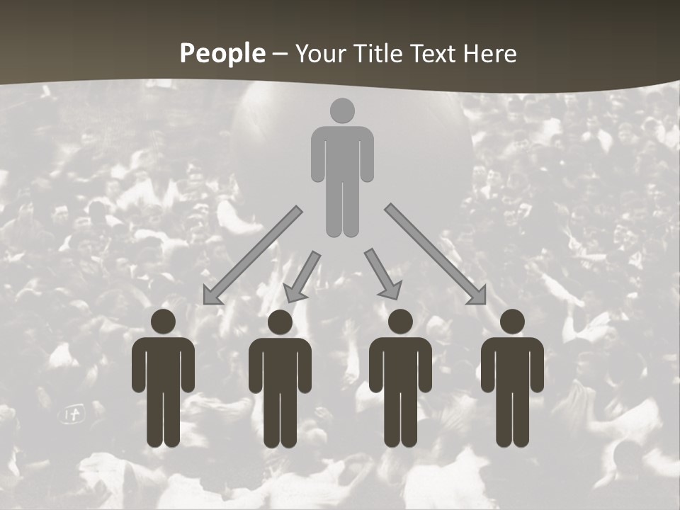 Vintage Photo Of A Crowd Tossing Large Ball Around PowerPoint Template