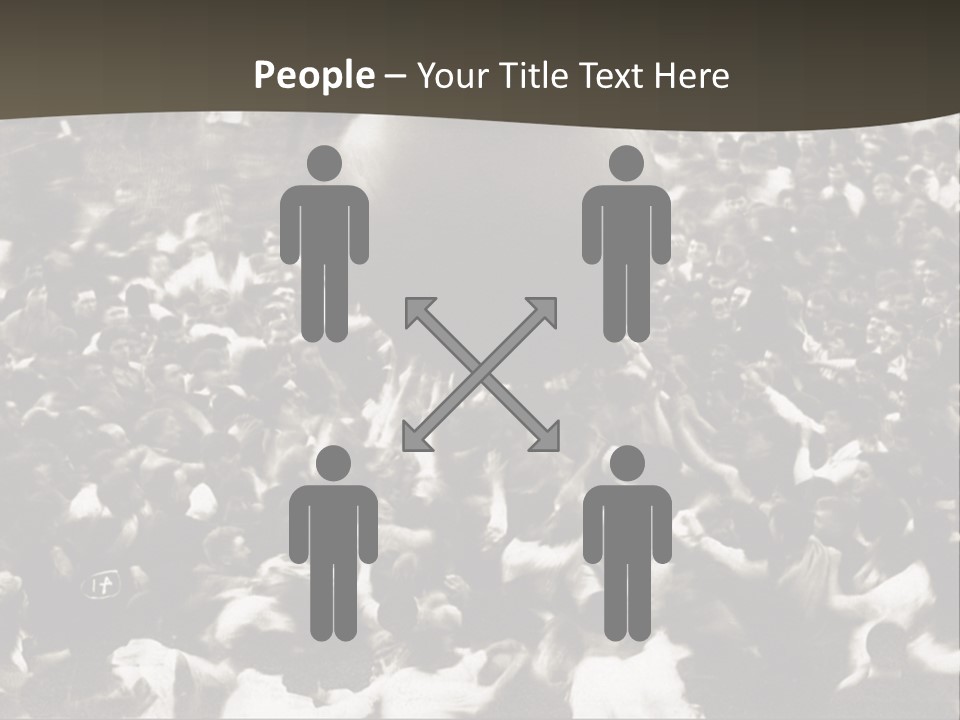 Vintage Photo Of A Crowd Tossing Large Ball Around PowerPoint Template