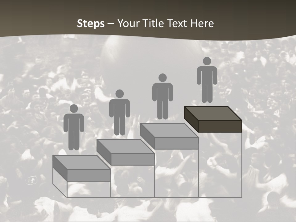 Vintage Photo Of A Crowd Tossing Large Ball Around PowerPoint Template