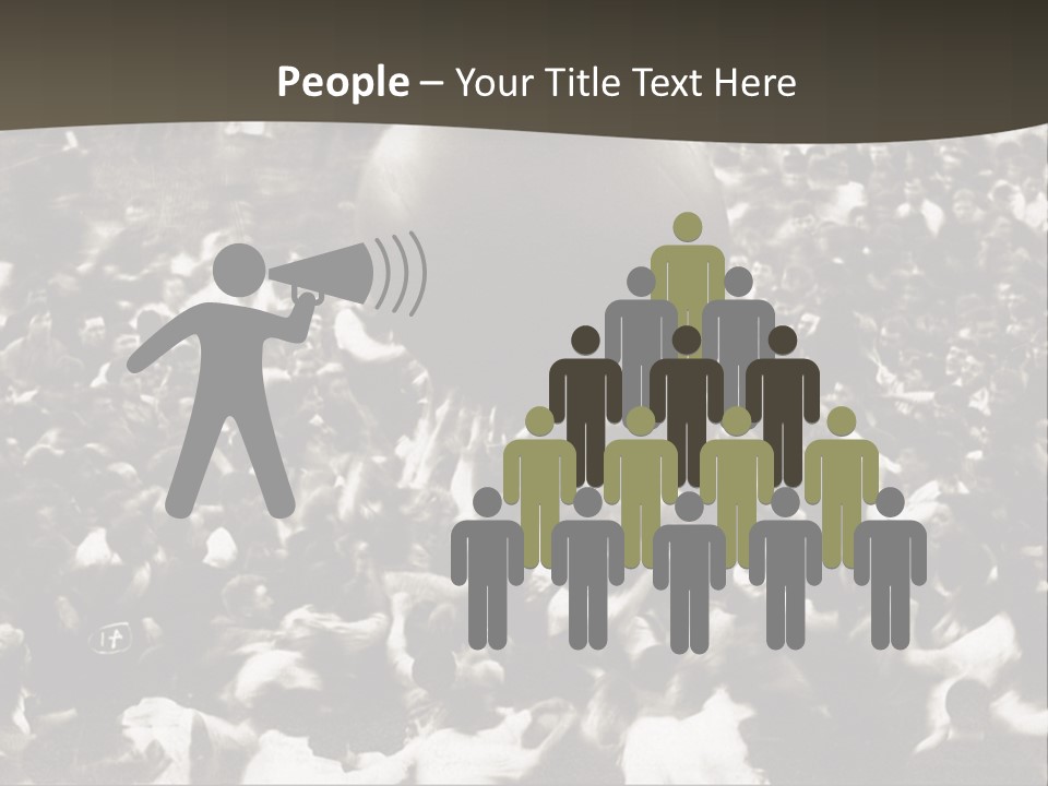 Vintage Photo Of A Crowd Tossing Large Ball Around PowerPoint Template