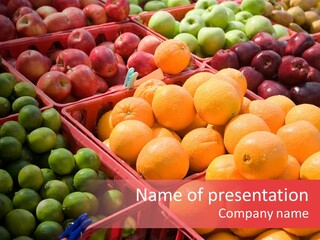 Fruits On A Produce Market PowerPoint Template
