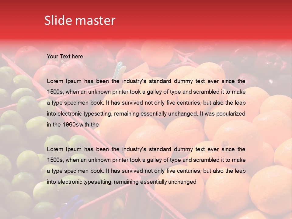 Fruits On A Produce Market PowerPoint Template