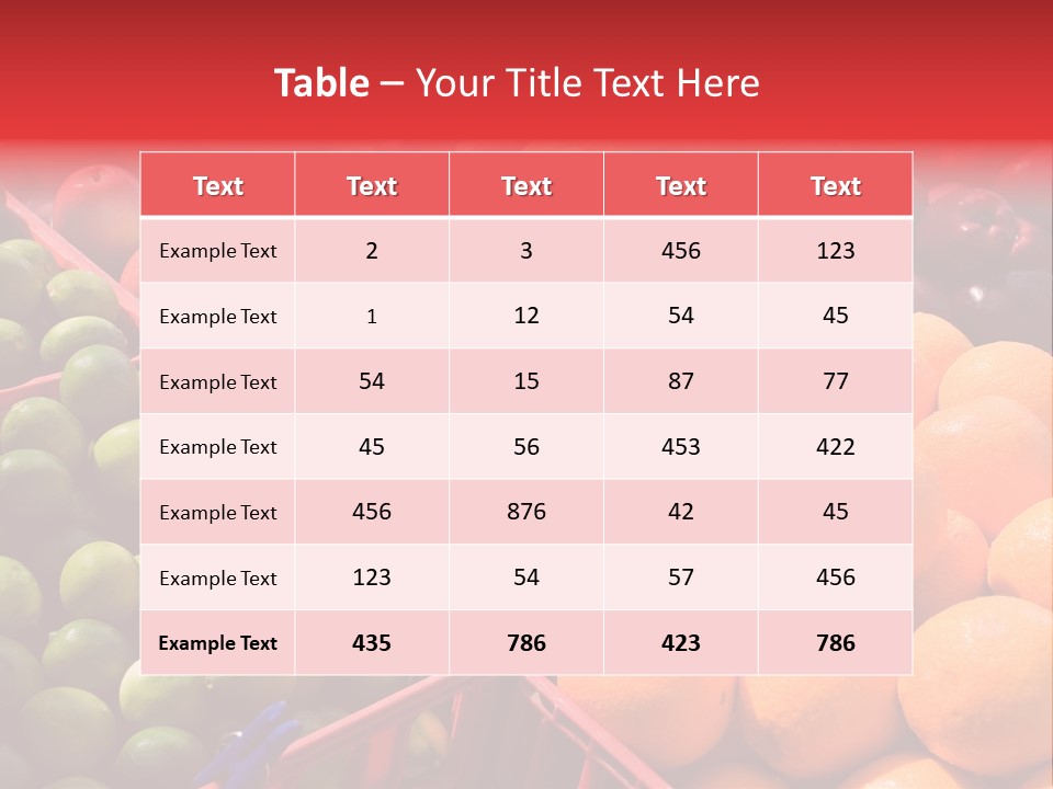Fruits On A Produce Market PowerPoint Template