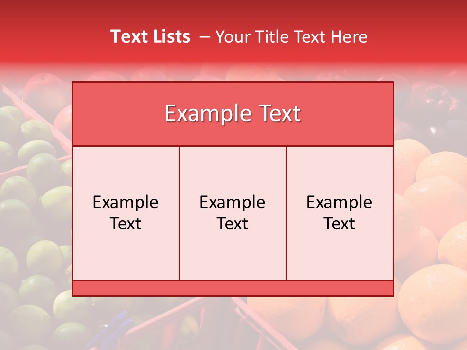 Fruits On A Produce Market PowerPoint Template