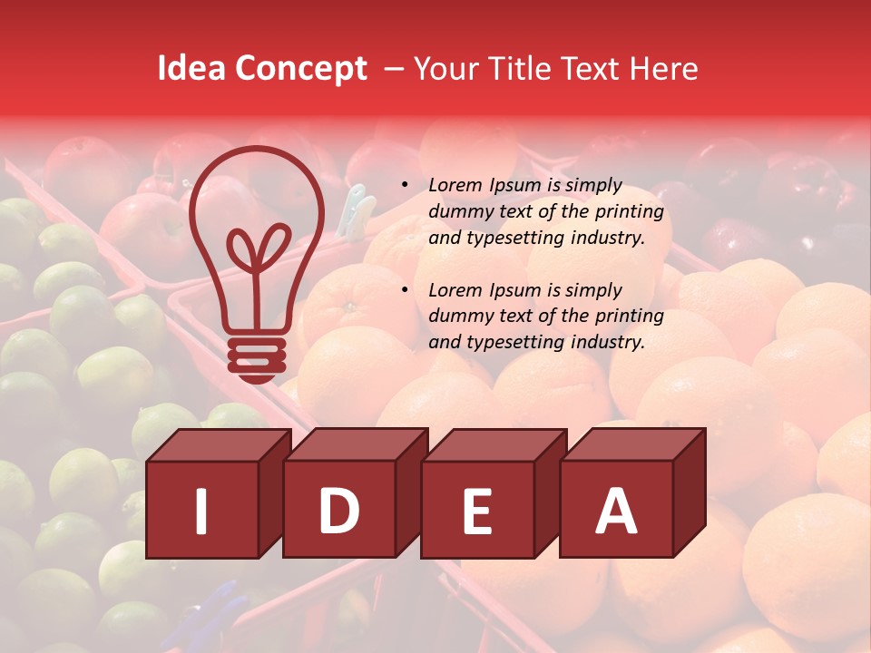 Fruits On A Produce Market PowerPoint Template