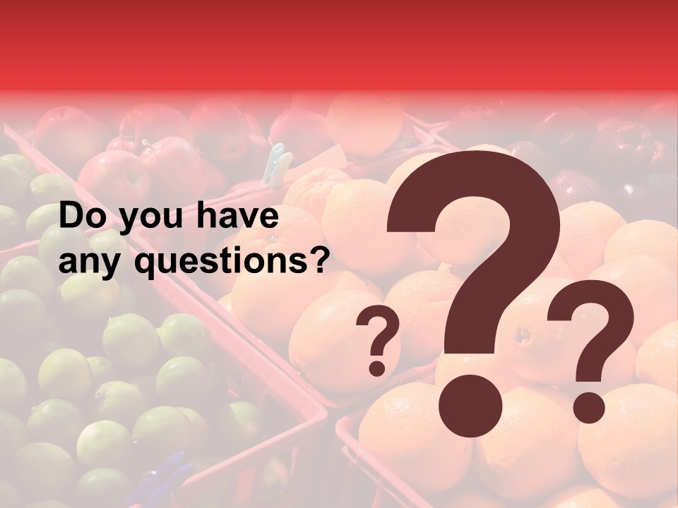 Fruits On A Produce Market PowerPoint Template