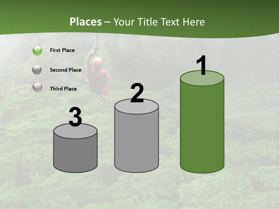 A Man Ziplines Through The Cloud Forest Of Monteverde, Costa Rica PowerPoint Template