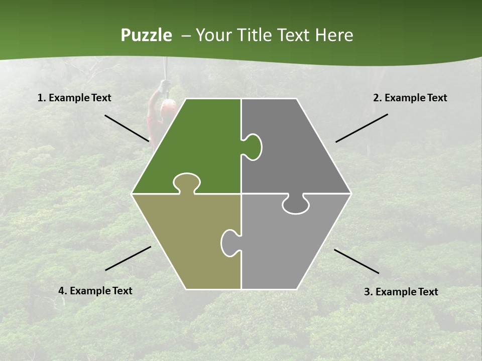 A Man Ziplines Through The Cloud Forest Of Monteverde, Costa Rica PowerPoint Template