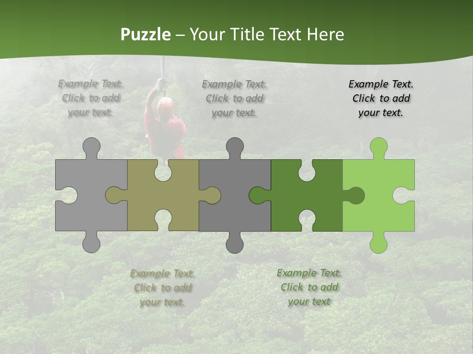 A Man Ziplines Through The Cloud Forest Of Monteverde, Costa Rica PowerPoint Template