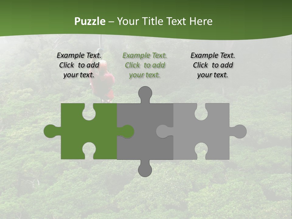 A Man Ziplines Through The Cloud Forest Of Monteverde, Costa Rica PowerPoint Template